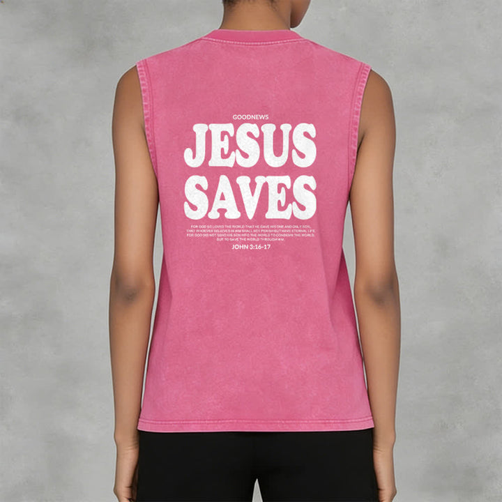 Christianartworkshop Jesus rettet Johannes 3:16 Unisex-Tanktop (vorgewaschen) - image 5