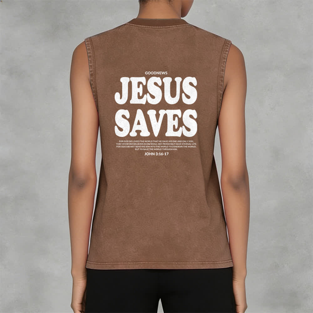 Christianartworkshop Jesus rettet Johannes 3:16 Unisex-Tanktop (vorgewaschen) - image 33