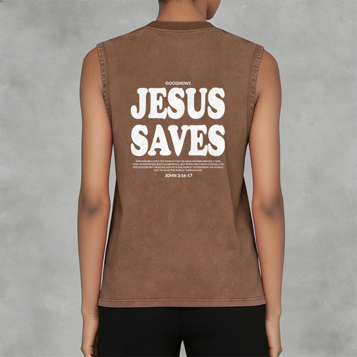 Christianartworkshop Jesus rettet Johannes 3:16 Unisex-Tanktop (vorgewaschen) - image 33