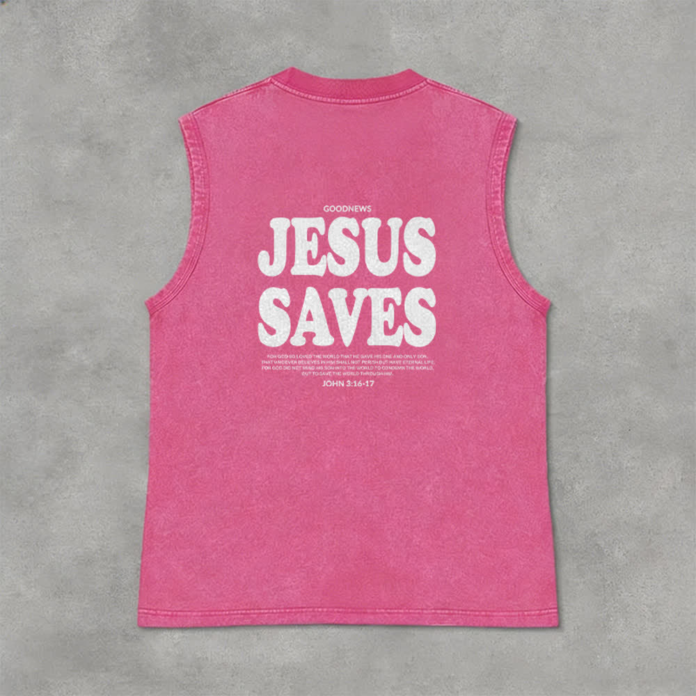 Christianartworkshop Jesus rettet Johannes 3:16 Unisex-Tanktop (vorgewaschen) - image 1