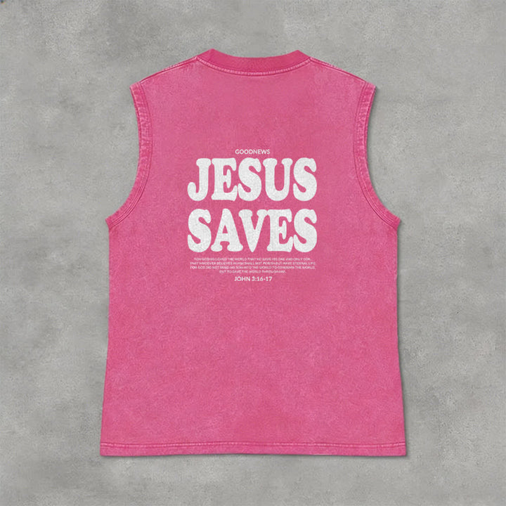 Christianartworkshop Jesus rettet Johannes 3:16 Unisex-Tanktop (vorgewaschen) - image 1
