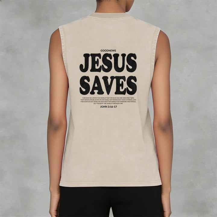 Christianartworkshop Jesus rettet Johannes 3:16 Unisex-Tanktop (vorgewaschen) - image 26