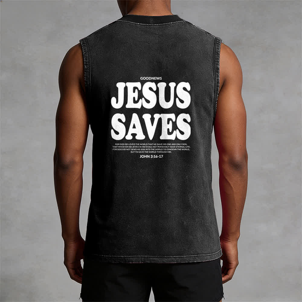 Christianartworkshop Jesus rettet Johannes 3:16 Unisex-Tanktop (vorgewaschen) - image 10