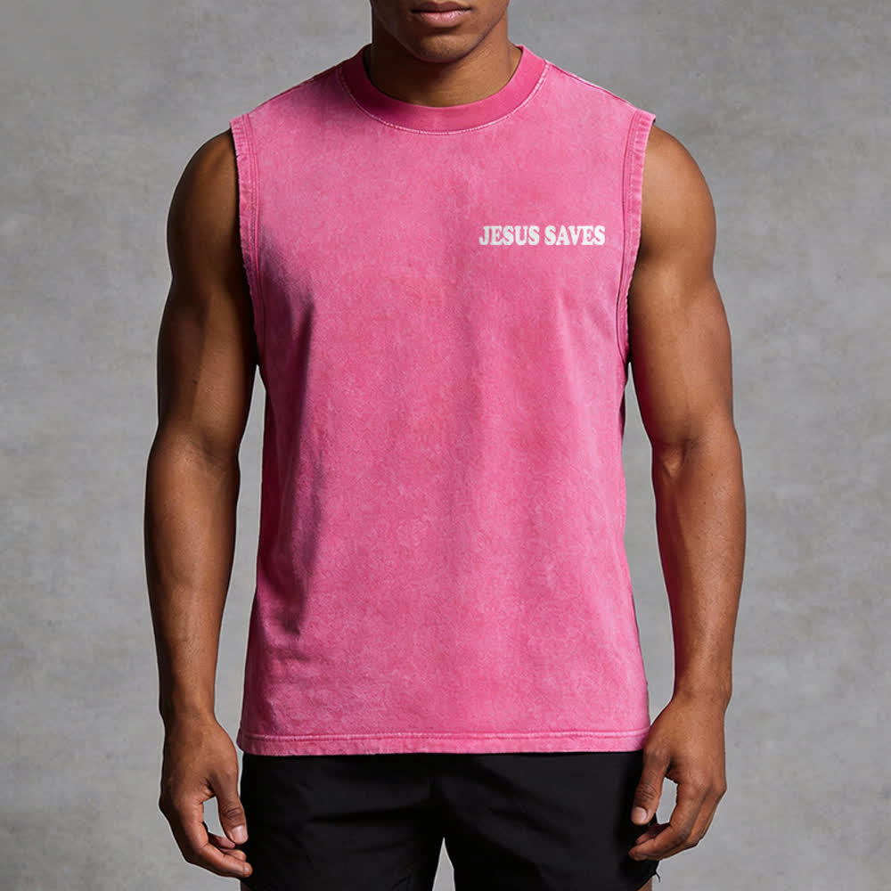 Christianartworkshop Jesus rettet Johannes 3:16 Unisex-Tanktop (vorgewaschen) - image 4
