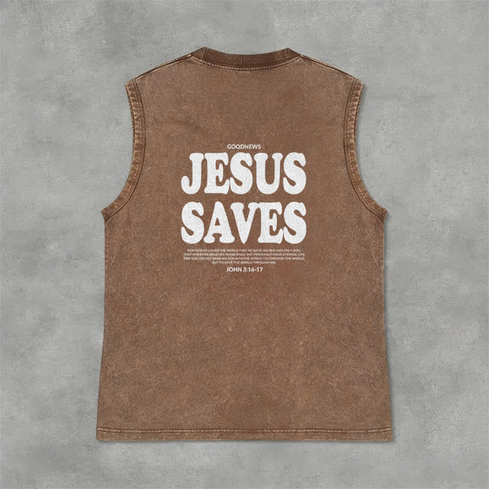 Christianartworkshop Jesus rettet Johannes 3:16 Unisex-Tanktop (vorgewaschen) - image 29