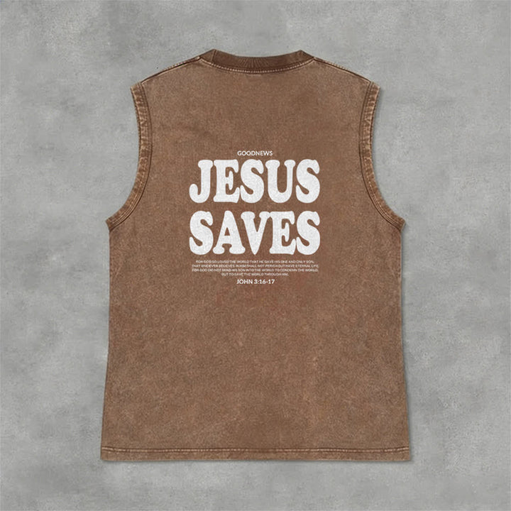Christianartworkshop Jesus rettet Johannes 3:16 Unisex-Tanktop (vorgewaschen) - image 29