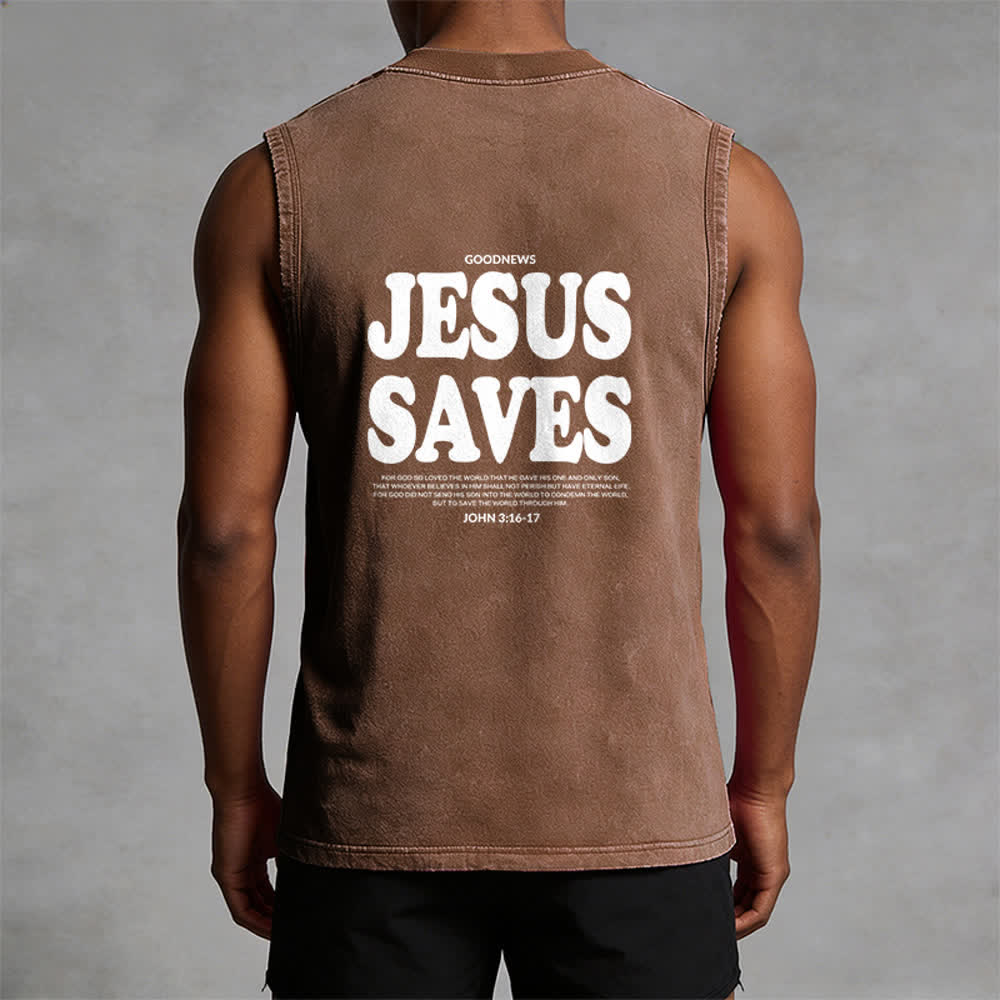 Christianartworkshop Jesus rettet Johannes 3:16 Unisex-Tanktop (vorgewaschen) - image 31