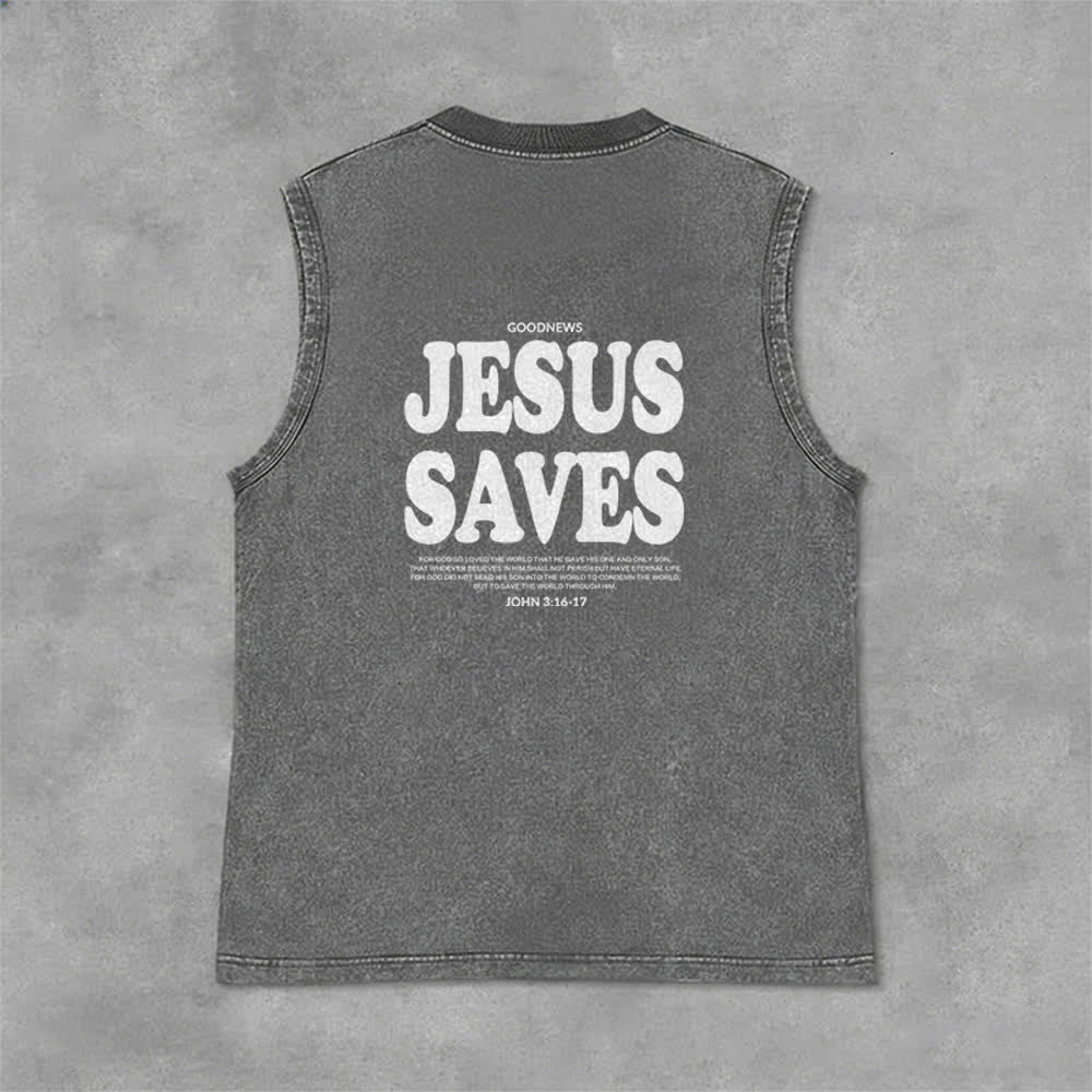 Christianartworkshop Jesus rettet Johannes 3:16 Unisex-Tanktop (vorgewaschen) - image 15