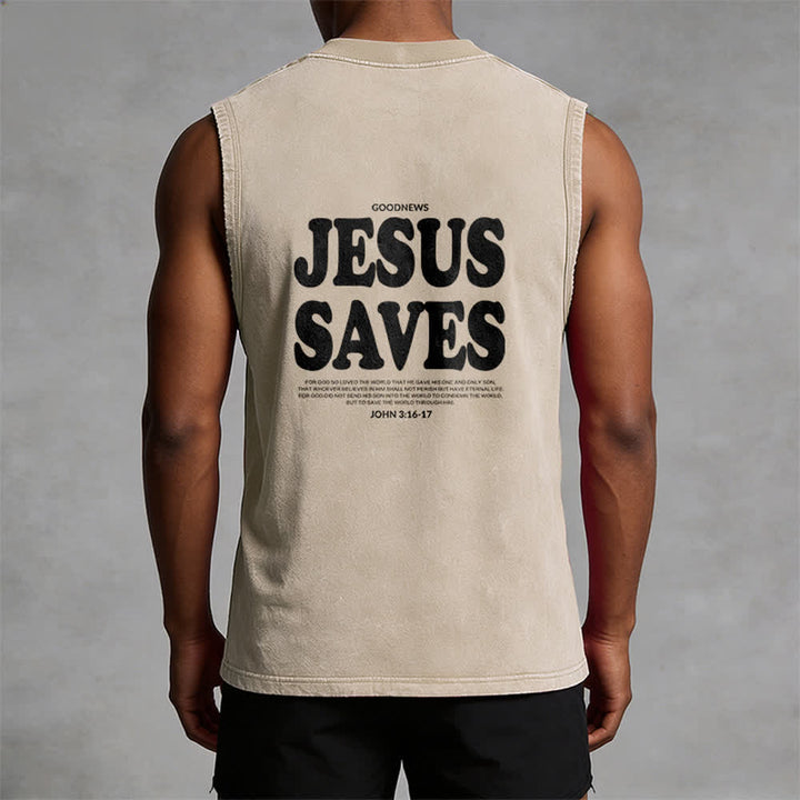Christianartworkshop Jesus rettet Johannes 3:16 Unisex-Tanktop (vorgewaschen) - image 24
