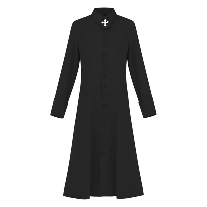 Christianartworkshop Damen-Pastorenrobe mit Kragen, Kreuzmotiv und femininer Silhouette - Schwarz - 3XL - image 4