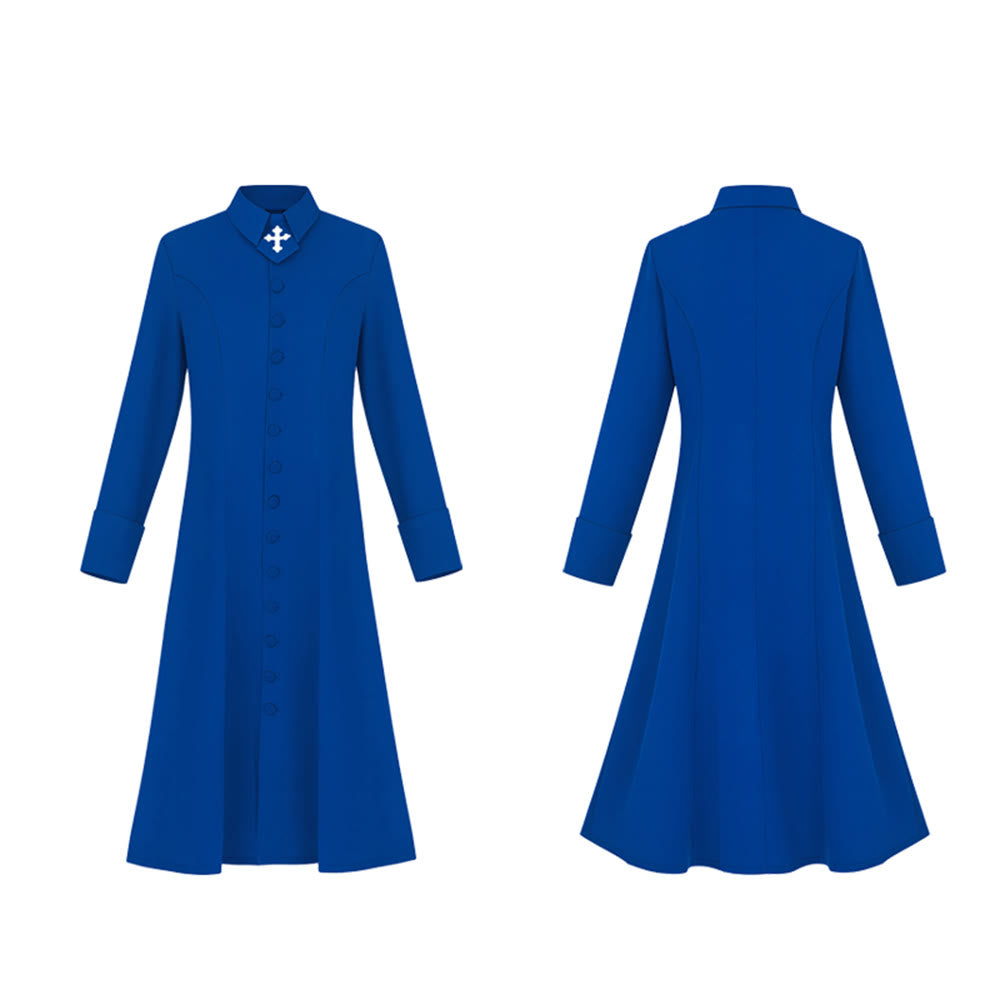 Christianartworkshop Damen-Pastorenrobe mit Kragen, Kreuzmotiv und femininer Silhouette - image 13
