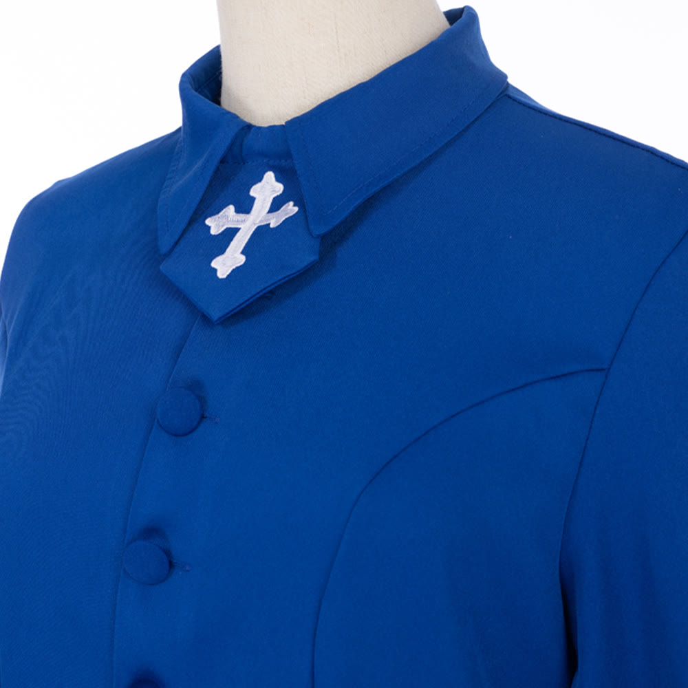 Christianartworkshop Damen-Pastorenrobe mit Kragen, Kreuzmotiv und femininer Silhouette - image 16