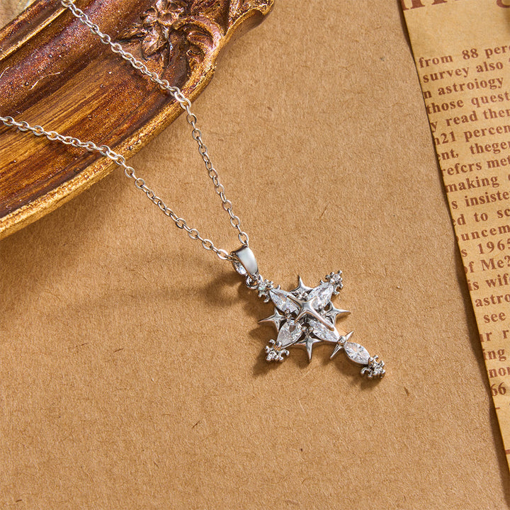 Christianartworkshop Sternenakzent-Marquise-Kristall-Halskette mit heiligem Kreuz: Zeitloses Symbol strahlenden himmlischen Glaubens - image 9