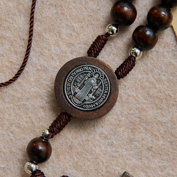 Christianartworkshop Runder Rosenkranz mit Kreuz und Marienmedaille als Autoanhänger: Eine Erinnerung an den barmherzigen göttlichen Schutz auf jeder Reise - image 5
