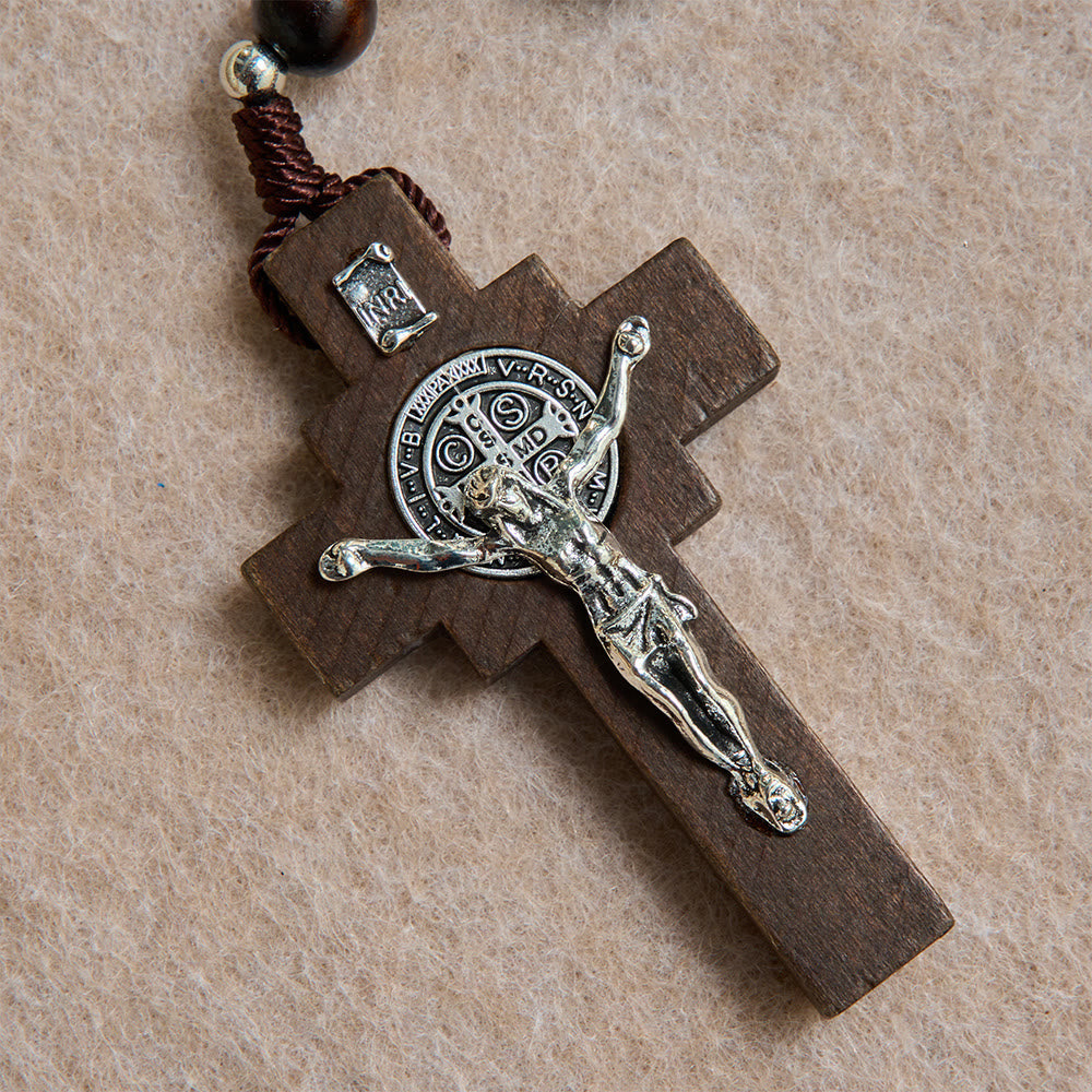 Christianartworkshop Runder Rosenkranz mit Kreuz und Marienmedaille als Autoanhänger: Eine Erinnerung an den barmherzigen göttlichen Schutz auf jeder Reise - image 6