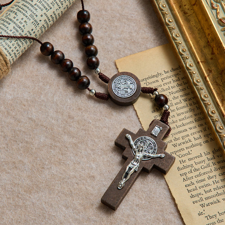 Christianartworkshop Runder Rosenkranz mit Kreuz und Marienmedaille als Autoanhänger: Eine Erinnerung an den barmherzigen göttlichen Schutz auf jeder Reise - image 1