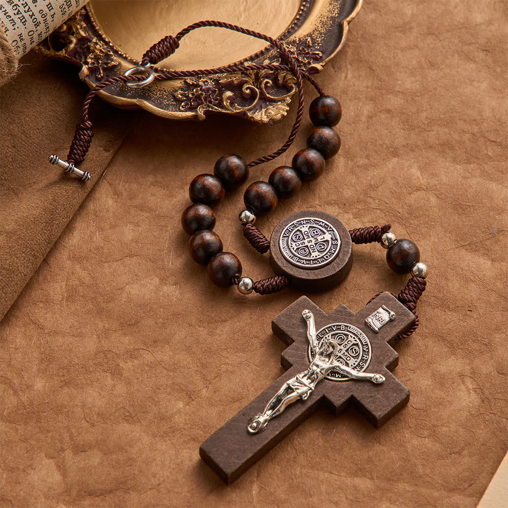 Christianartworkshop Runder Rosenkranz mit Kreuz und Marienmedaille als Autoanhänger: Eine Erinnerung an den barmherzigen göttlichen Schutz auf jeder Reise - image 3