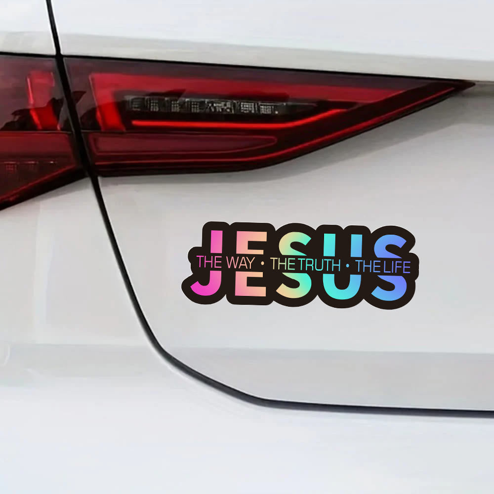 Christianartworkshop Autoaufkleber „Jesus – Der Weg, die Wahrheit, das Leben“: Ein Symbol für unerschütterlichen Glauben und göttlichen Schutz - Mehrfarbig - image 6