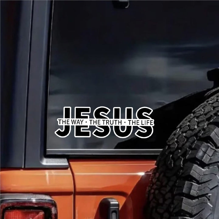 Christianartworkshop Autoaufkleber „Jesus – Der Weg, die Wahrheit, das Leben“: Ein Symbol für unerschütterlichen Glauben und göttlichen Schutz - image 3