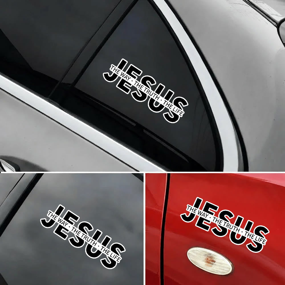 Christianartworkshop Autoaufkleber „Jesus – Der Weg, die Wahrheit, das Leben“: Ein Symbol für unerschütterlichen Glauben und göttlichen Schutz - image 1