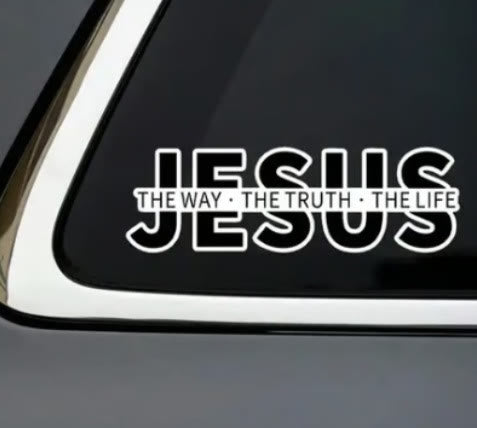 Christianartworkshop Autoaufkleber „Jesus – Der Weg, die Wahrheit, das Leben“: Ein Symbol für unerschütterlichen Glauben und göttlichen Schutz - Schwarz - image 0