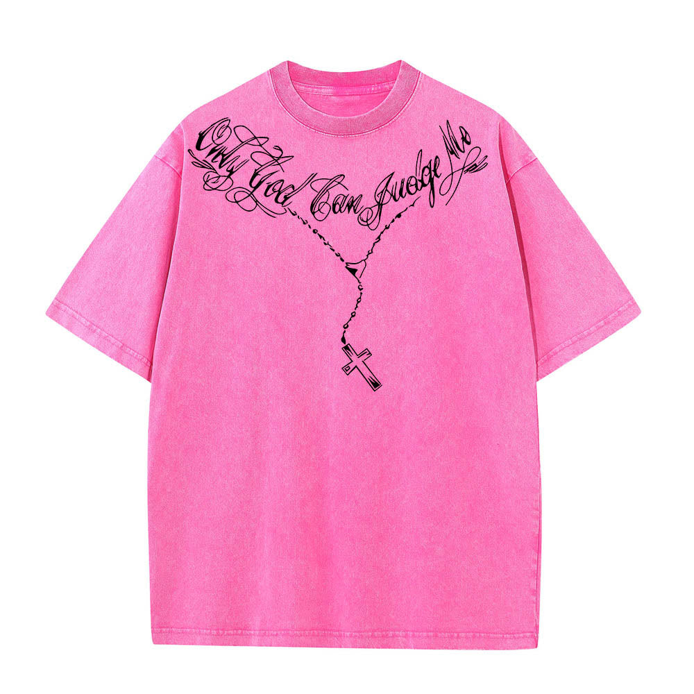 Christianartworkshop Vorderseite: Schriftzug in Schreibschrift, Rückseite: Dornenkrone, betender Jesus, vorgewaschenes T-Shirt - image 22