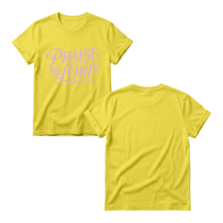 Christianartworkshop T-Shirt mit verschnörkelter Schrift „Lobet den Herrn“ (Psalm 150,6) für Damen mit Rundhalsausschnitt - image 7