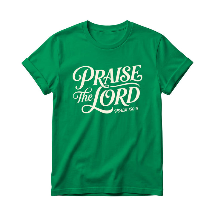 Christianartworkshop T-Shirt mit verschnörkelter Schrift „Lobet den Herrn“ (Psalm 150,6) für Damen mit Rundhalsausschnitt - Grün - 4XL - image 16