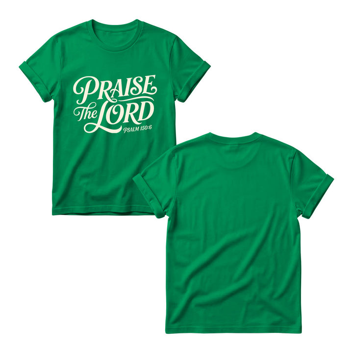 Christianartworkshop T-Shirt mit verschnörkelter Schrift „Lobet den Herrn“ (Psalm 150,6) für Damen mit Rundhalsausschnitt - image 17