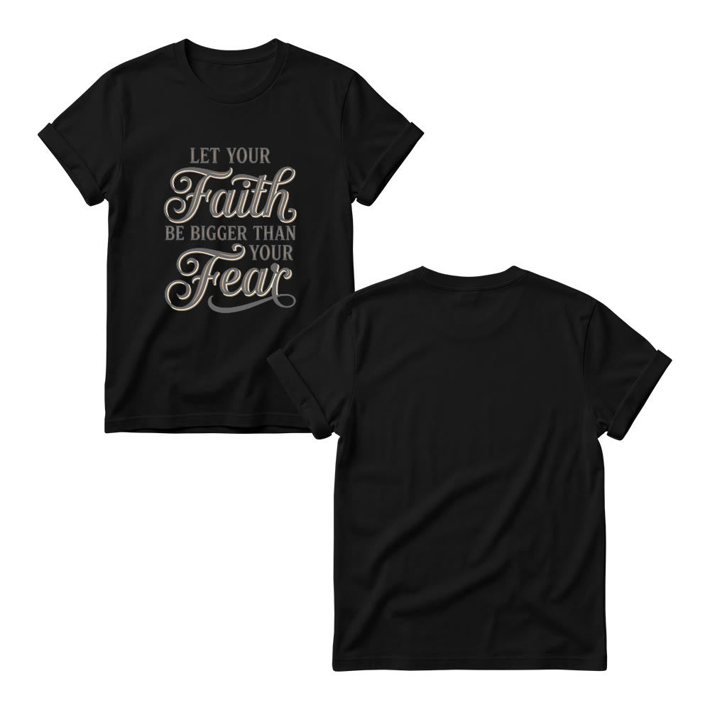 Christianartworkshop Dekoratives, geschwungenes Schlüsselmotiv mit Schriftzug „Glaube & Angst“ – Lässiges Damen-T-Shirt mit Rundhalsausschnitt - image 8