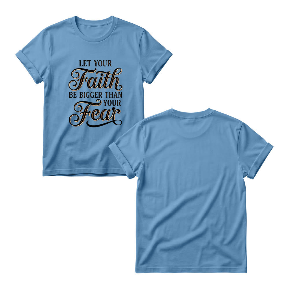 Christianartworkshop Dekoratives, geschwungenes Schlüsselmotiv mit Schriftzug „Glaube & Angst“ – Lässiges Damen-T-Shirt mit Rundhalsausschnitt - image 6