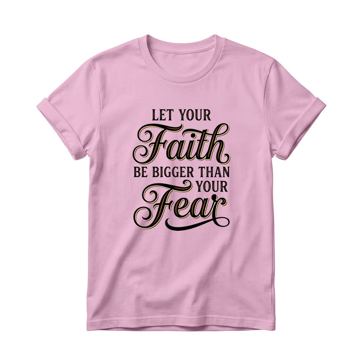 Christianartworkshop Dekoratives, geschwungenes Schlüsselmotiv mit Schriftzug „Glaube & Angst“ – Lässiges Damen-T-Shirt mit Rundhalsausschnitt - Rosa - 4XL - image 9