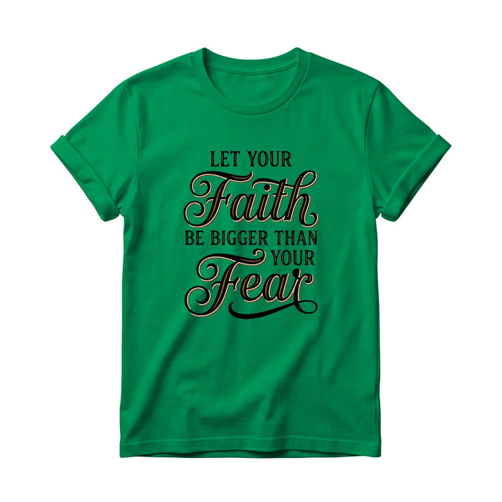 Christianartworkshop Dekoratives, geschwungenes Schlüsselmotiv mit Schriftzug „Glaube & Angst“ – Lässiges Damen-T-Shirt mit Rundhalsausschnitt - Grün - 4XL - image 17