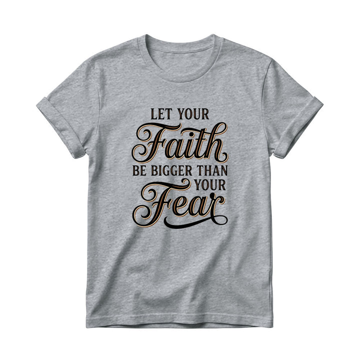 Christianartworkshop Dekoratives, geschwungenes Schlüsselmotiv mit Schriftzug „Glaube & Angst“ – Lässiges Damen-T-Shirt mit Rundhalsausschnitt - Grau - 4XL - image 13