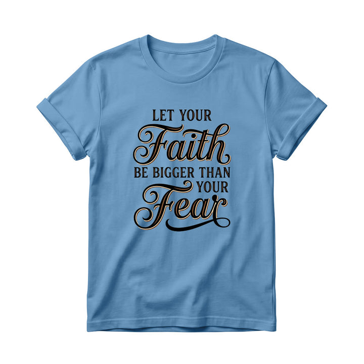 Christianartworkshop Dekoratives, geschwungenes Schlüsselmotiv mit Schriftzug „Glaube & Angst“ – Lässiges Damen-T-Shirt mit Rundhalsausschnitt - Blau - 4XL - image 5