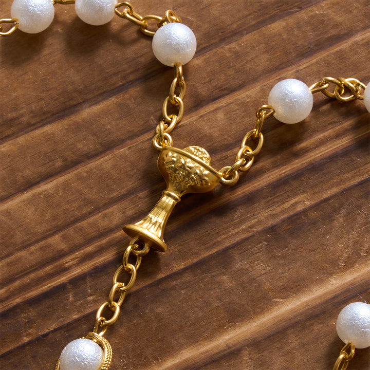 Christianartworkshop Rosenkranz für Brautpaare mit Lasso-Verzierung, Strasssteinen und filigranem Kreuz: Zeitloses Symbol sanfter himmlischer Fürsorge - image 5