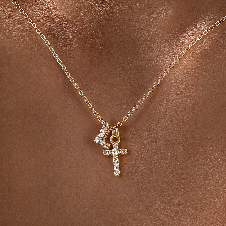 Christianartworkshop Individuell gestaltete Halskette mit Strass-Kreuzanhänger (Anfangsbuchstabe A-Z): Zeitloses Symbol sanfter himmlischer Fürsorge - L - image 13