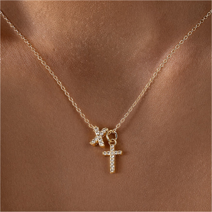 Christianartworkshop Individuell gestaltete Halskette mit Strass-Kreuzanhänger (Anfangsbuchstabe A-Z): Zeitloses Symbol sanfter himmlischer Fürsorge - X - image 25