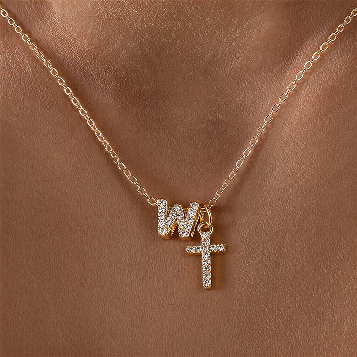 Christianartworkshop Individuell gestaltete Halskette mit Strass-Kreuzanhänger (Anfangsbuchstabe A-Z): Zeitloses Symbol sanfter himmlischer Fürsorge - W - image 24
