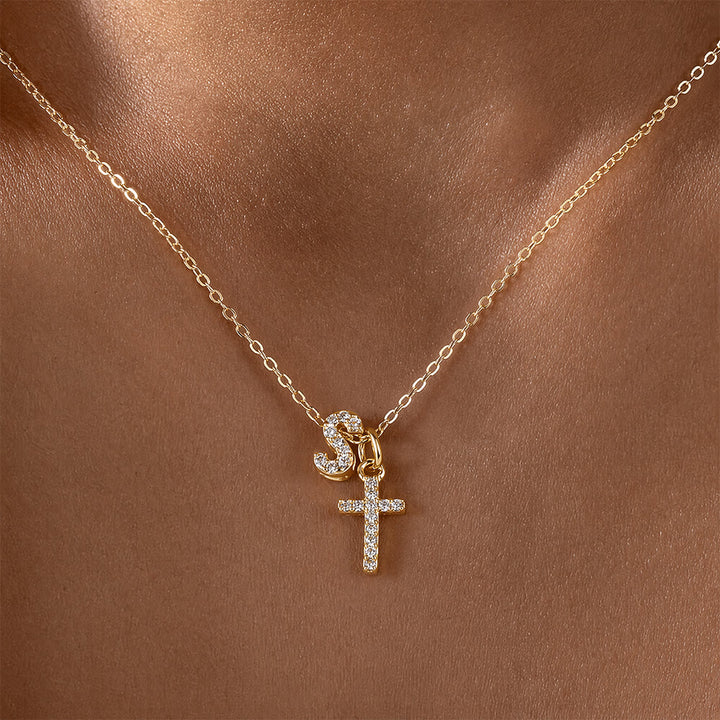 Christianartworkshop Individuell gestaltete Halskette mit Strass-Kreuzanhänger (Anfangsbuchstabe A-Z): Zeitloses Symbol sanfter himmlischer Fürsorge - S - image 20