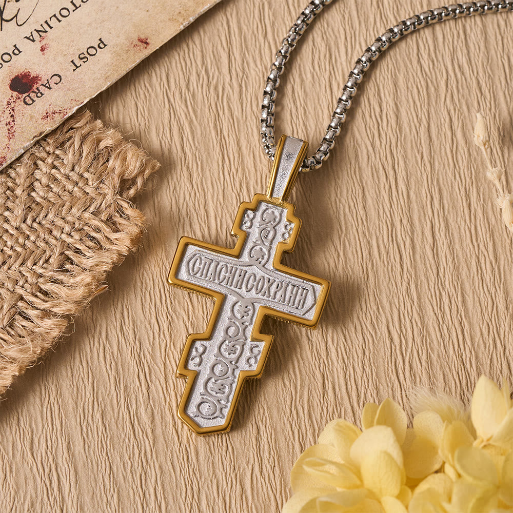 Zweifarbige orthodoxe Kruzifix-Halskette von Christianartworkshop mit tiefer spiritueller Bedeutung - image 19