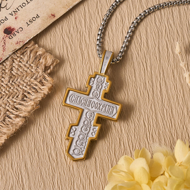 Zweifarbige orthodoxe Kruzifix-Halskette von Christianartworkshop mit tiefer spiritueller Bedeutung - image 19