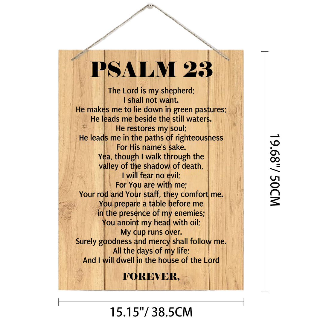 Christianartworkshop Psalm 23 Vollständige Bibelstelle Rustikale Wanddekoration aus Holzplanken: Symbol des göttlichen Hirtenschutzes - 15,16''*19,69''*0,2''/38,5*50*0,5cm - image 6
