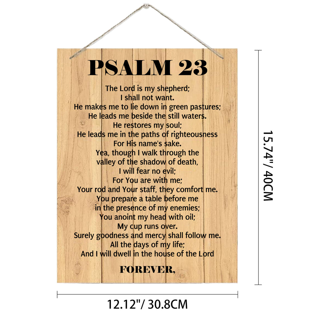 Christianartworkshop Psalm 23 Vollständige Bibelstelle Rustikale Wanddekoration aus Holzplanken: Symbol des göttlichen Hirtenschutzes - 12,13''*15,75''*0,2''/30,8*40*0,5cm - image 5