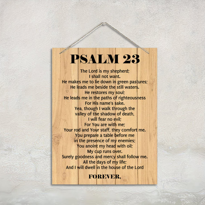 Christianartworkshop Psalm 23 Vollständige Bibelstelle Rustikale Wanddekoration aus Holzplanken: Symbol des göttlichen Hirtenschutzes - image 3