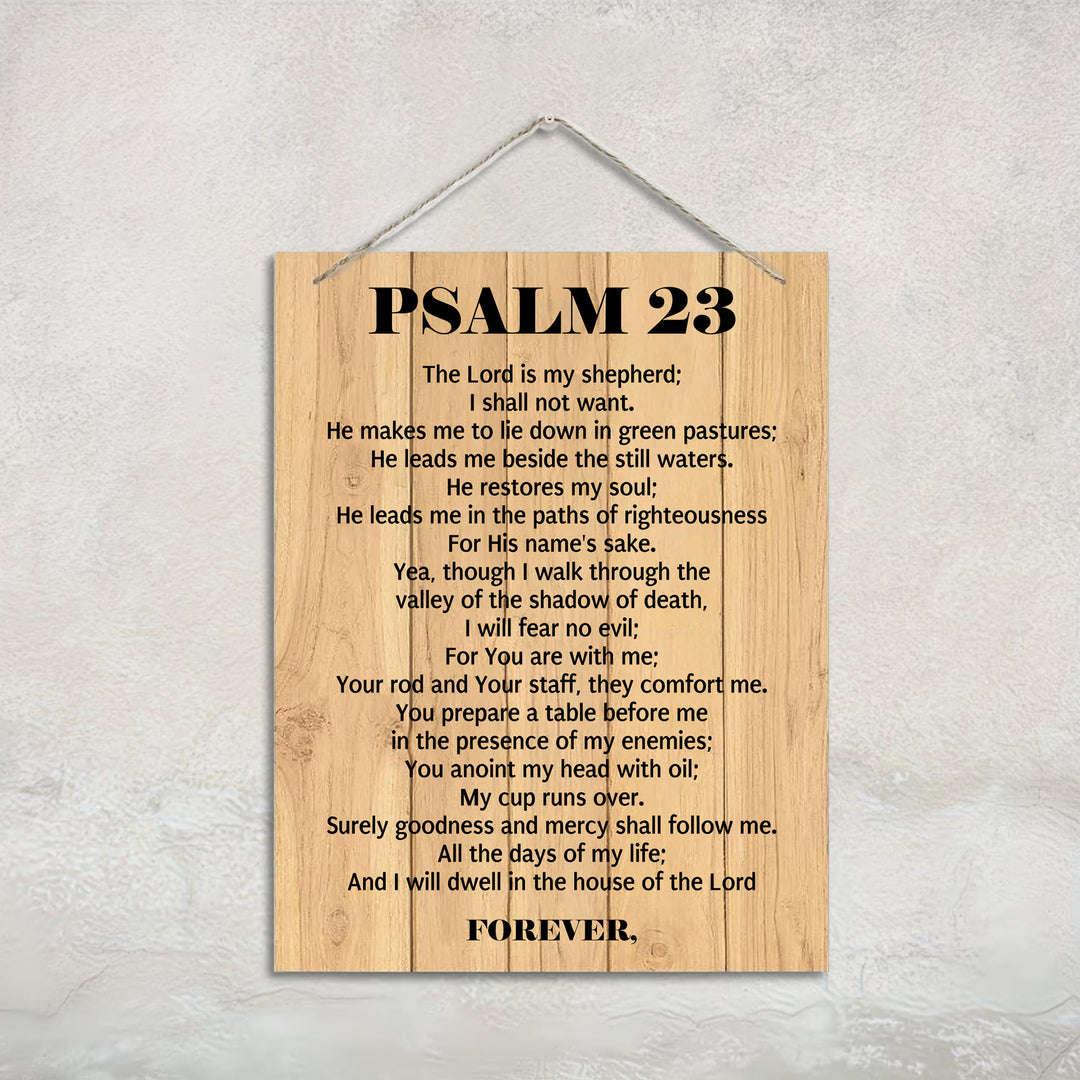 Christianartworkshop Psalm 23 (Vollständiger Bibeltext) – Rustikale Wanddekoration aus Holzplanken: Symbol göttlichen Hirtenschutzes - image 3