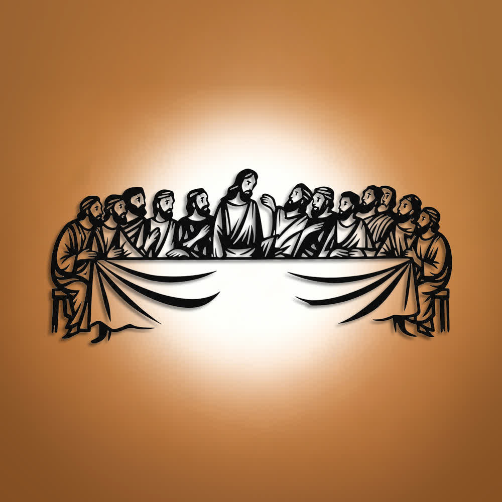 Christianartworkshop Getreue Darstellung des Letzten Abendmahls – Wanddekoration aus Metall - image 0
