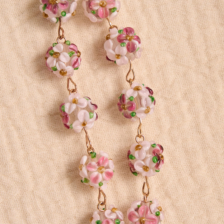 Christianartworkshop Prunkvoll verzierter Rosenkranz aus Glas mit goldenem Kreuz und Blumenmuster: Symbol himmlischen Reiseschutzes - image 7