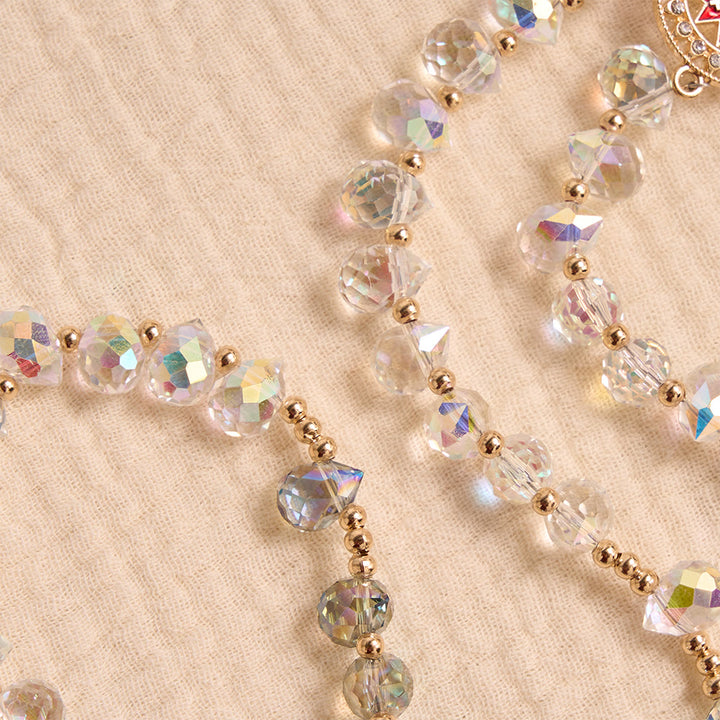Christianartworkshop Rosenkranz aus irisierendem Glas in Tropfenform mit Farbverlauf, verziert mit einem juwelenbesetzten, vergoldeten Kreuz und einer Medaille Unserer Lieben Frau von Aparecida - image 5