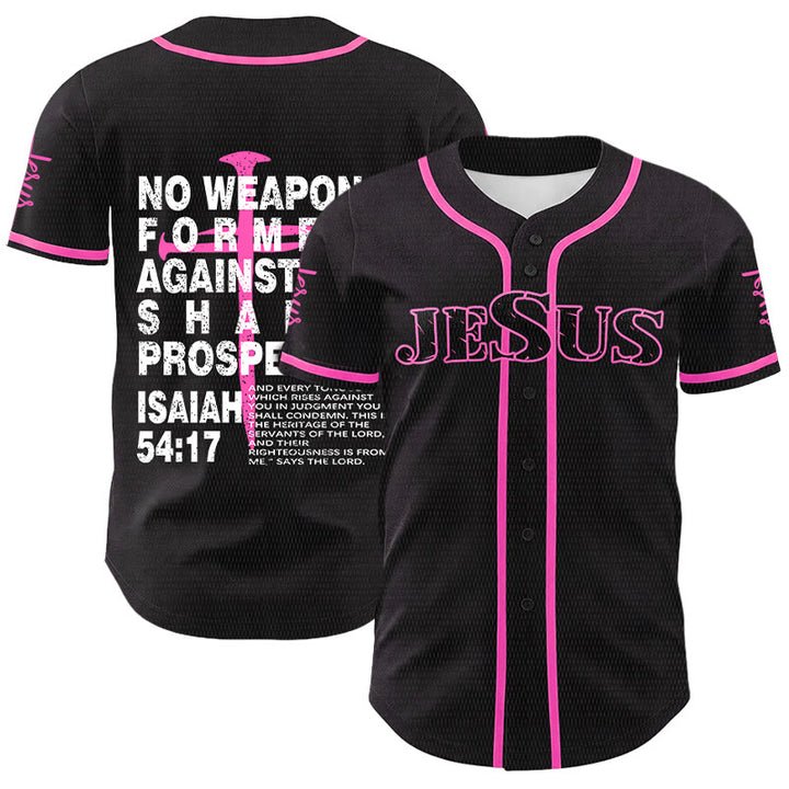 Christianartworkshop Kein gegen mich geschmiedetes Gewehr soll Erfolg haben (Baseballtrikot) - Rosa - 5XL - image 15